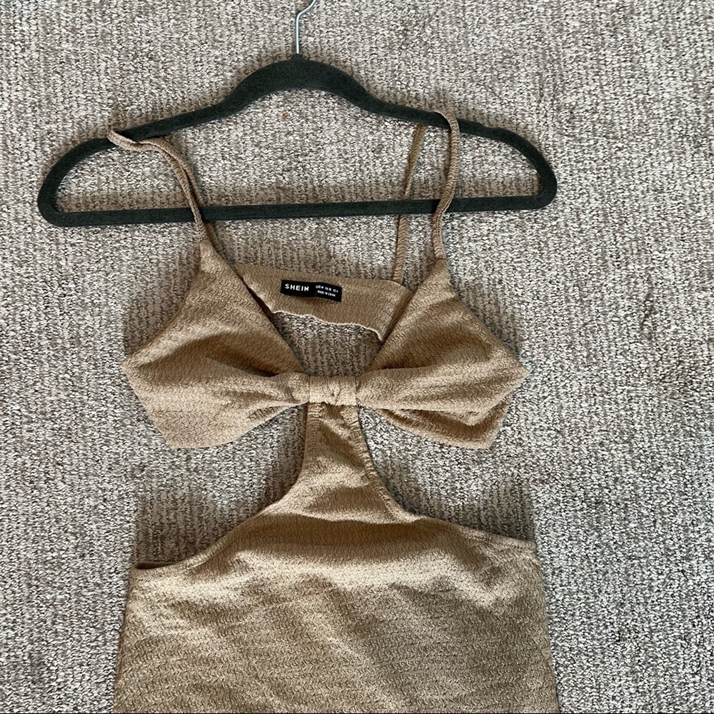 Shein Cutout Solid Split Hem Maxi Dress Size Medi… - image 3